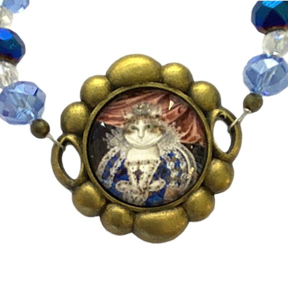 Regal Queen of Cats Cabochon Beaded Bracelet NEW - Picture 4 of 16
